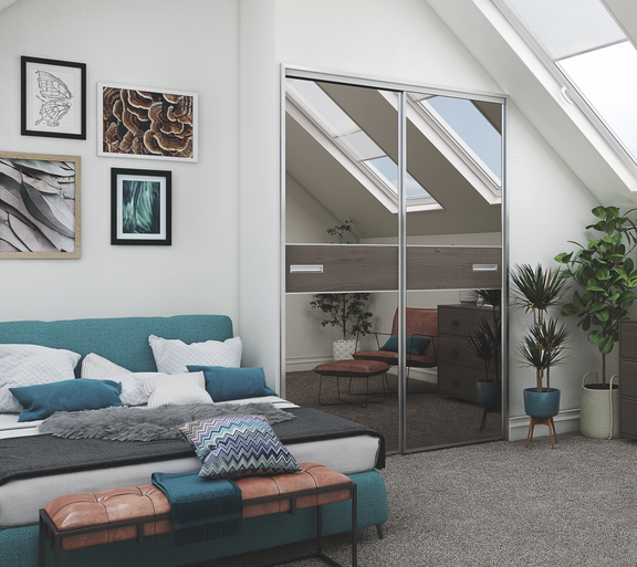 Accent sliding wardrobes with mirrors