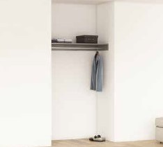 Essential Interiors wardrobe interiors with fixed shelving and hanging rail