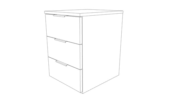 3 Drawer 400mm Chest of Drawers