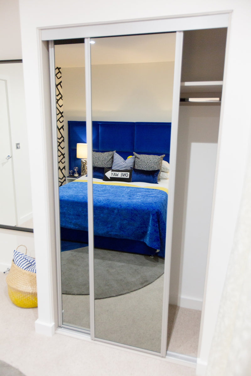 Origin Signature wardrobe with Silver Mirror sliding wardrobe door Panels