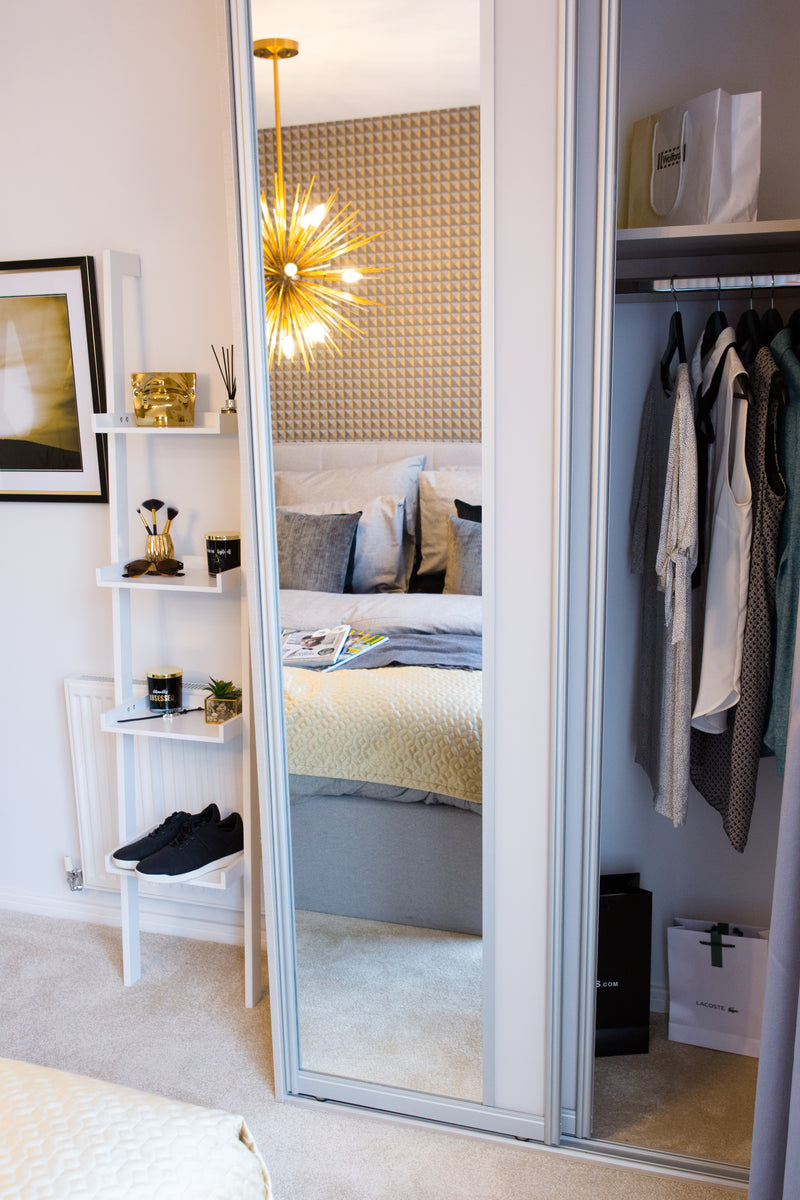 Fusion Aurora wardrobe Frame with 2 x Vertical Split sliding wardrobe Panel Doors