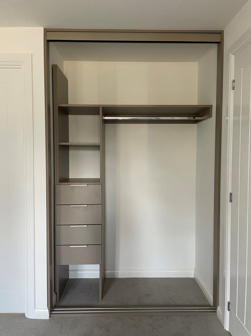 Stone Grey Axis Interior wardobe with 4 Drawers