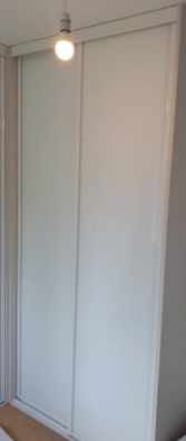 2 Doors In Origin Signature White Frame With White Glass Sliding Wardrobe Kit